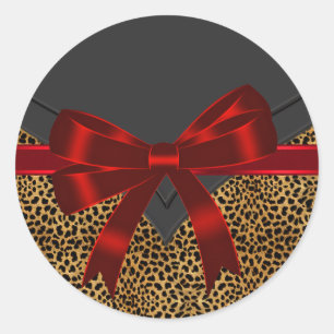 Elegant Red Leopard Stickers