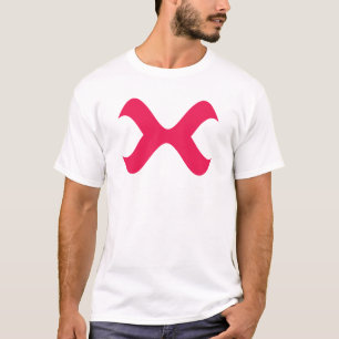 Elegant Red Letter X Monogram T-Shirt