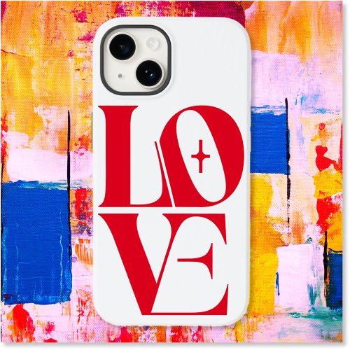 Elegant Red Love Typography Case_Mate iPhone 14 Case