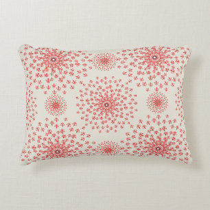 Elegant Red Mandala Geometric Bedroom & Home Texti Accent Pillow