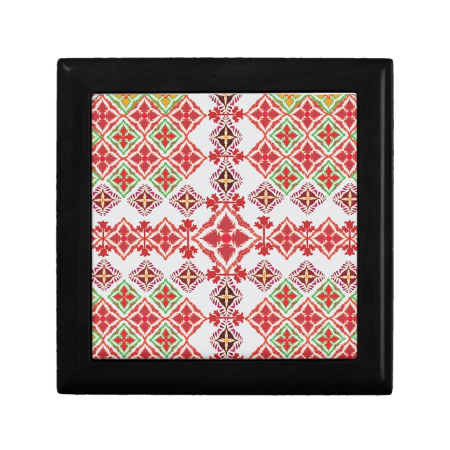 Elegant Red Mandala Geometric Bedroom & Home Texti Gift Box (Front)