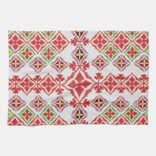 Elegant Red Mandala Geometric Bedroom & Home Texti Kitchen Towel