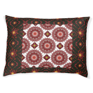 Elegant Red Mandala Geometric Bedroom & Home Texti Pet Bed