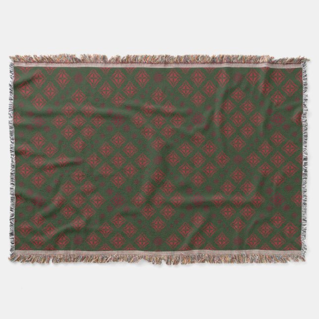 Elegant Red Mandala Geometric Bedroom & Home Texti Throw Blanket (Front)