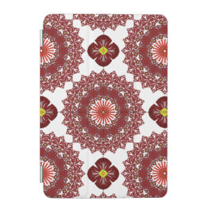 Elegant Red Mandala Geometric Pattern iPad Case – 