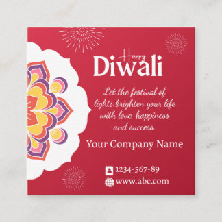 Elegant Red Mandala Happy Diwali Customizable card