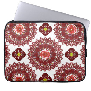 Elegant Red Mandala Pattern Laptop Sleeve – Artist