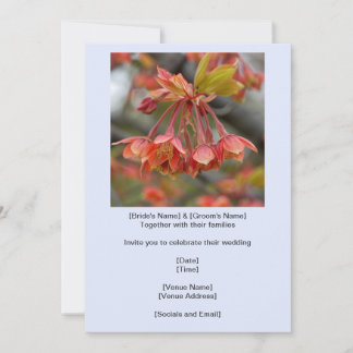 Elegant Red Maple Tree Flower Cluster Wedding Invitation