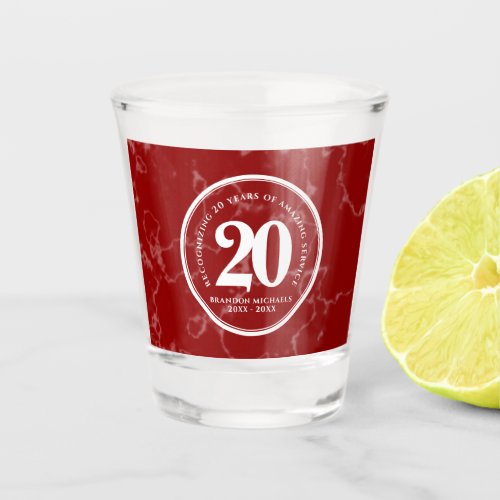 Elegant Red Marble 20 Years Work Anniversary