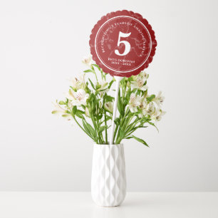 Elegant Red Marble 5 Years Work Anniversary Balloon