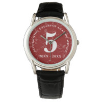 Elegant Red Marble 5 Years Work Anniversary