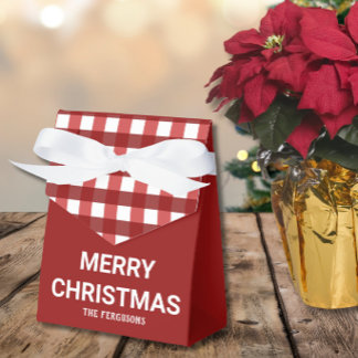 Elegant Red Merry Christmas favor box