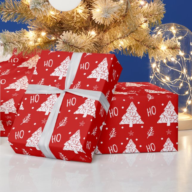 Elegant Red Merry Christmas Happy Holidays Script  Wrapping Paper (Holidays)