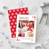 Elegant Red Merry Little Christmas Photo Collage