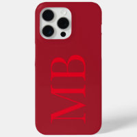 Elegant Red Minimalist Initial Monogram