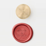 Elegant Red Minimalist Names Wedding Wax Seal Stamp<br><div class="desc">Elegant Red Minimalist Names Wedding Wax Seal Stamp.</div>