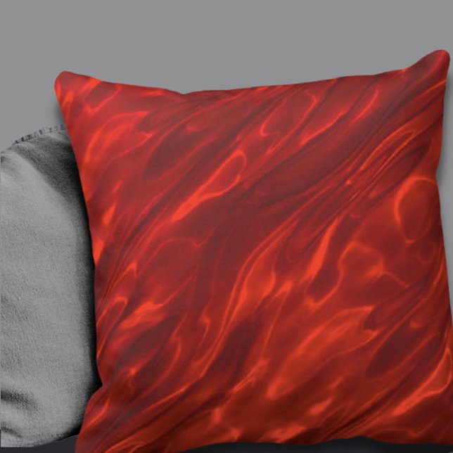 Elegant Red Modern Abstract Design Throw Pillow (Creator Uploaded)