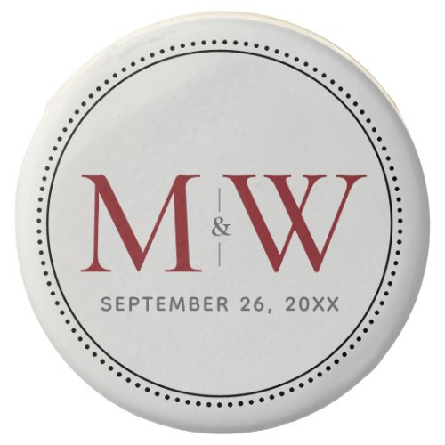 Elegant Red Monogram Wedding Chocolate Covered Oreo