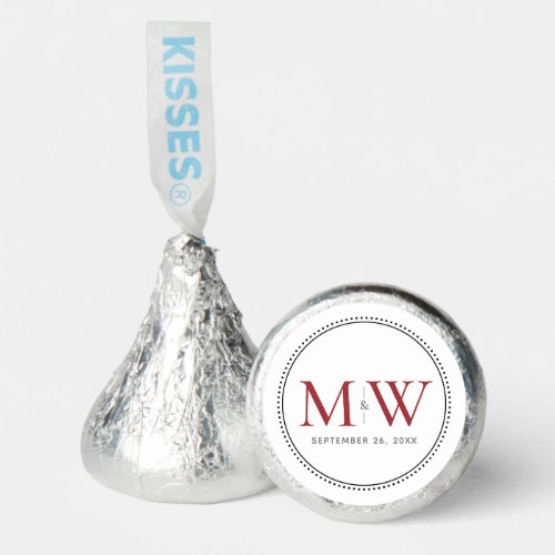 Elegant Red Monogram Wedding Hersheys Kisses