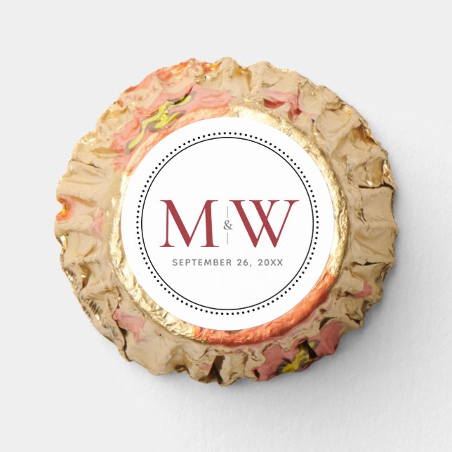 Elegant Red Monogram Wedding Hershey®'s Reese's Peanut Butter Cups (Front)