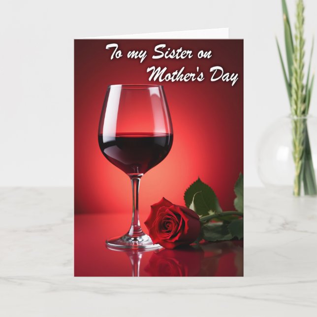 Elegant Red Mothers Day Card (Front)
