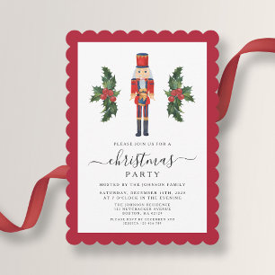 Elegant Red Nutcracker Christmas Party Invitation