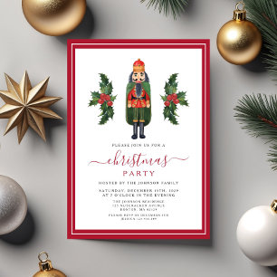 Elegant Red Nutcracker Christmas Party Invitation