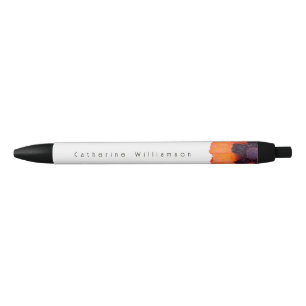 Elegant Red Orange Poppy Personalised Pen