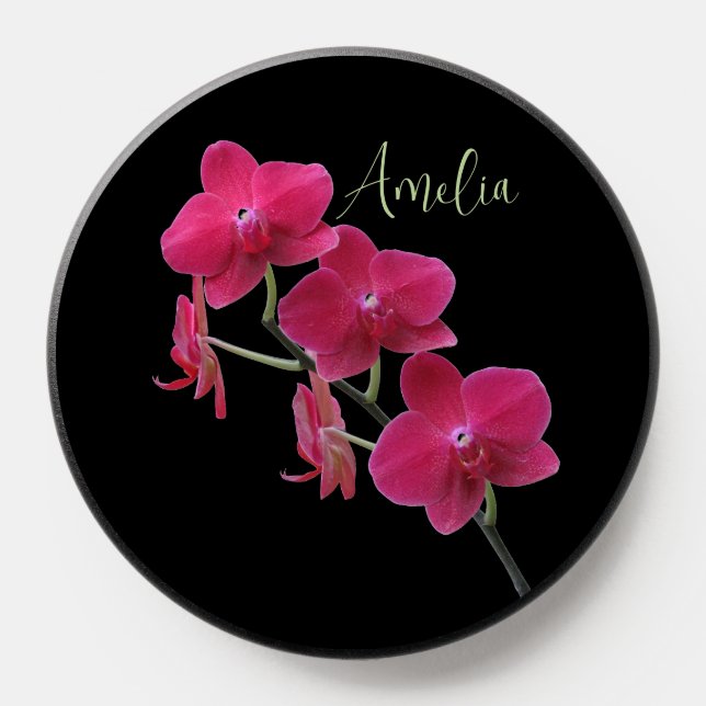 Elegant Red Orchid Flower Personalized  PopSocket (Popsocket)
