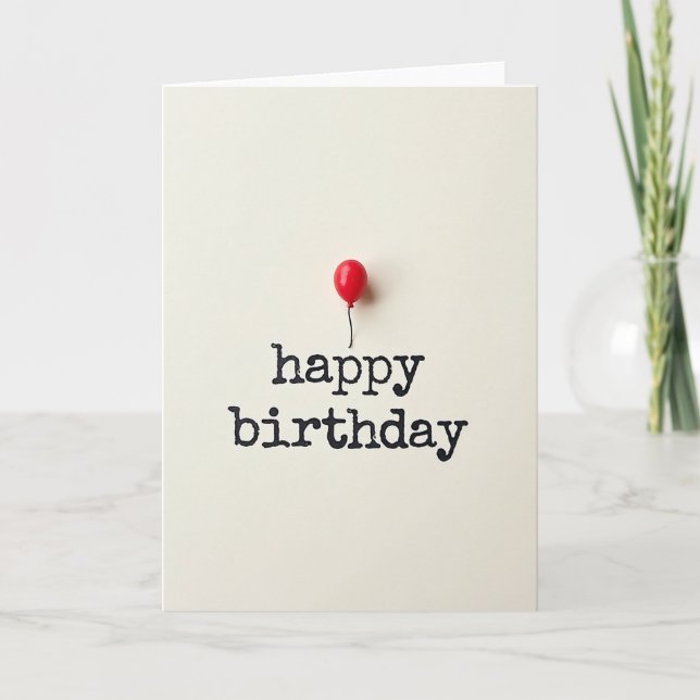 Elegant Red Ornament Birthday Card (Front)