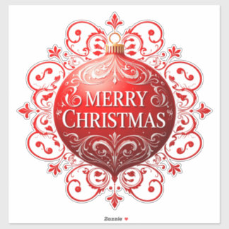 🌸 Elegant Red Ornament Festive Home Style 🌸 Sticker