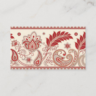 Elegant Red Paisley Floral Pattern – Traditional I Enclosure Card