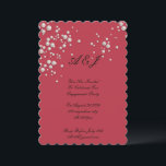 Elegant red pearl bridal shower  save the date<br><div class="desc">crimson red pearl invitation,  perfect for engagement parties,  bridal showers and weddings.</div>