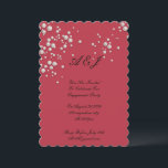 Elegant red pearl bridal shower  save the date<br><div class="desc">crimson red pearl invitation,  perfect for engagement parties,  bridal showers and weddings.</div>