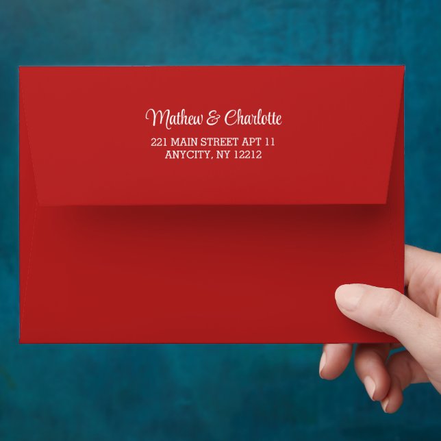Elegant Red Personalized Holidays Envelope (Hand)