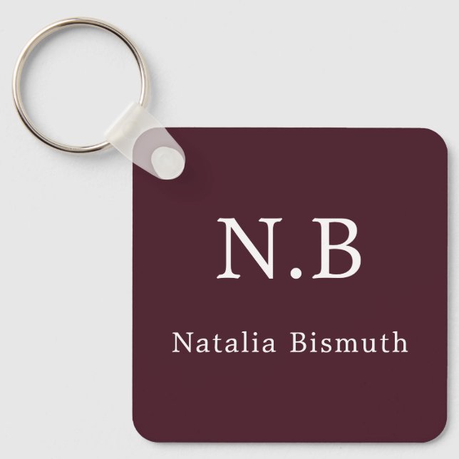 Elegant red personalized keychain (Front)
