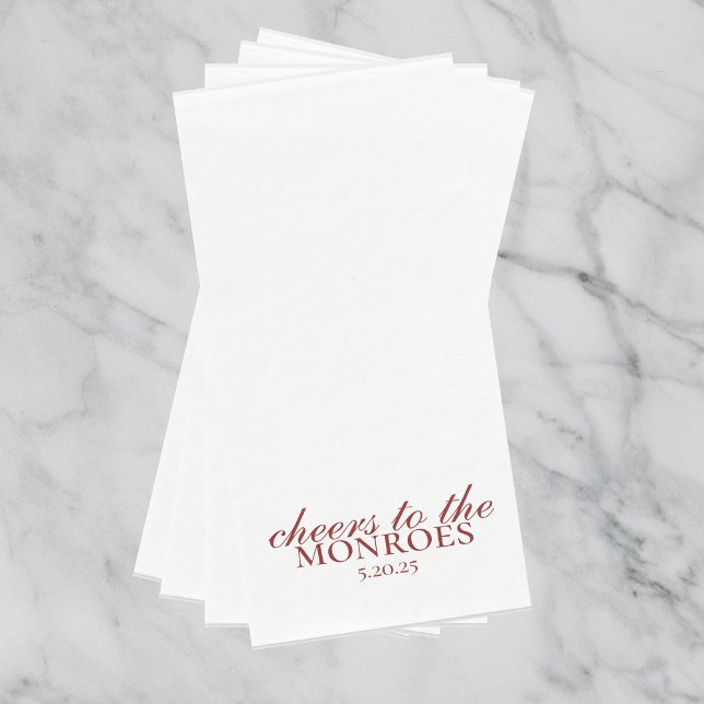 Elegant Red Personalized Wedding Guest Towels  (Luxury Classic Red Wedding Suite Theme with options to personalize for your special day.)