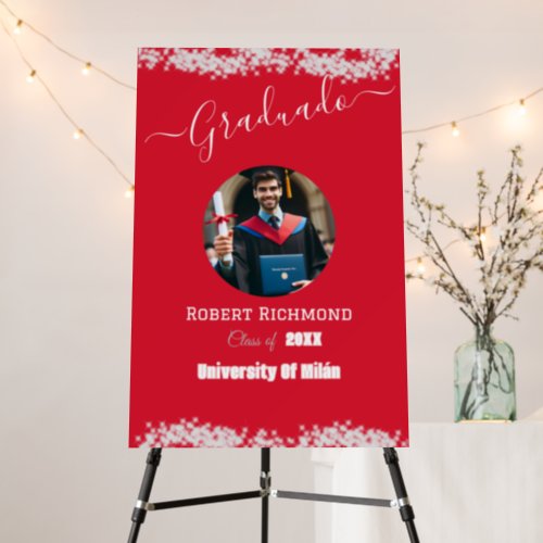 Elegant Red Photo Graduated Signature Foam Board