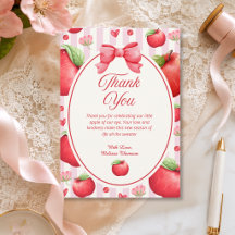 Elegant Red Pink Apple Coquette Baby Shower