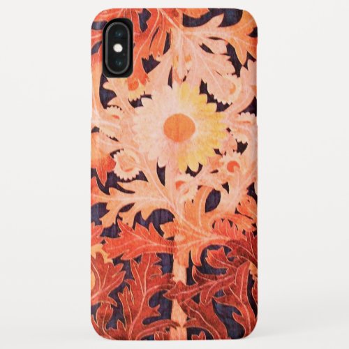 ELEGANT RED PINK DAISY Floral Leaves iPhone XS Max Case