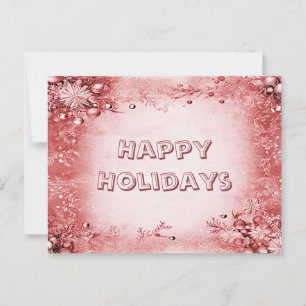 Elegant Red Pink Holiday Party Postcard