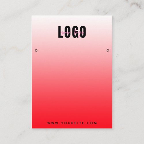 Elegant Red  Pink Ombre Earrings Jewelry Display Business Card