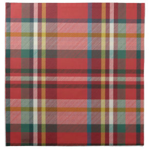 Elegant Red Plaid Christmas Matching Cloth Napkin
