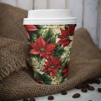 Red Green Glitter White Stripes Holiday Christmas Paper Cups, Zazzle