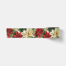 Elegant Red Poinsettia Floral Christmas Holiday