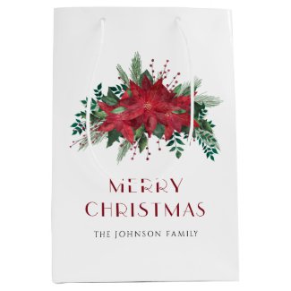 Elegant Red Poinsettia Floral Christmas