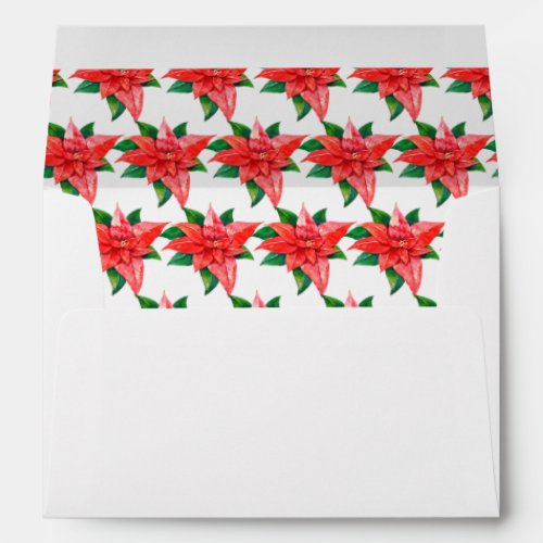 Elegant Red Poinsettia Floral Pattern 5x7 Envelope