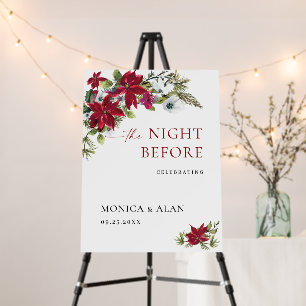 Elegant Red Poinsettia REHEARSAL DINNER Welcome Foam Board