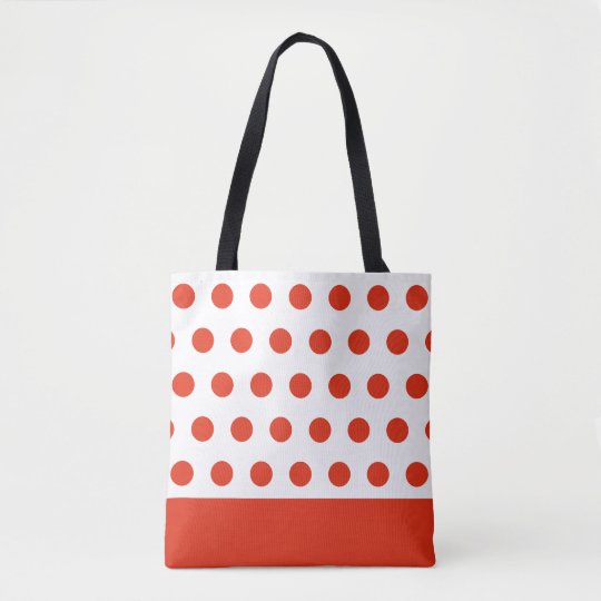 red polka dot bag