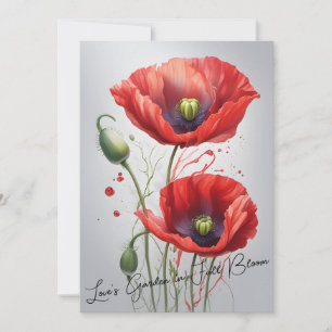 Elegant Red Poppy Anniversary Card - Timeless